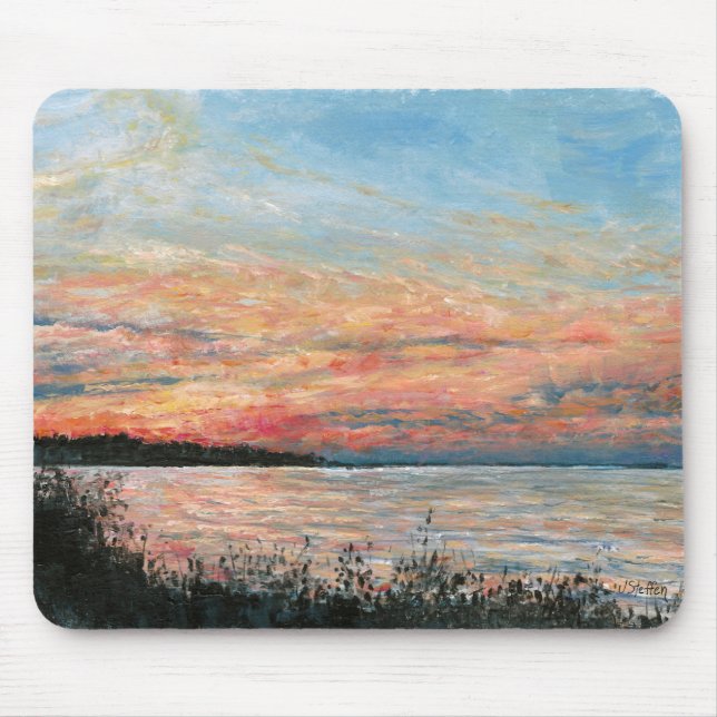 Sunset Beach Shoreline Mouse Mat (Front)