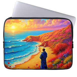 Sunset Beach Solitude Serenity Design Laptop Sleeve