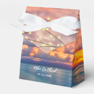 Sunset Beach String Lights Wedding Favour Box
