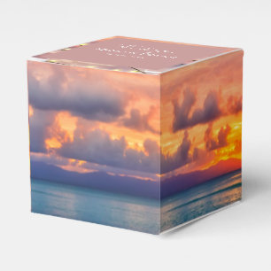 Sunset Beach String Lights Wedding  Favour Box