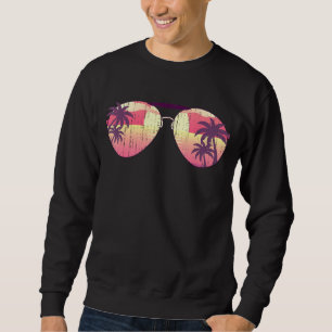 Sunset Beach Summer Vibes Palm Trees Tropical Sung Sweatshirt