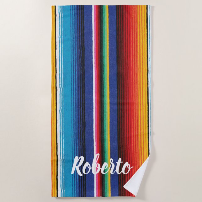 Sunset Beach Surfing Custom Name Beach Towel (Front)