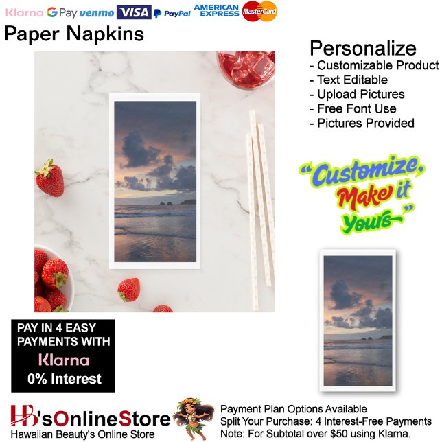 Sunset Beach Tables Kitchen Restaurant Decor 26 Napkin (Sunset Beach Tables Kitchen Restaurant Decor Paper Guest Towels 26.)