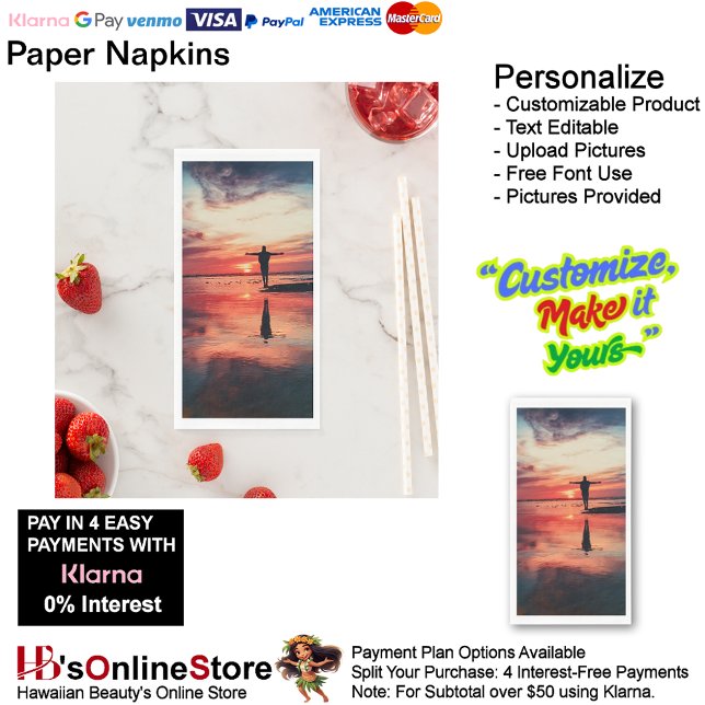 Sunset Beach Tables Kitchen Restaurant Decor 34 Napkin (Sunset Beach Tables Kitchen Restaurant Decor Paper Guest Towels 34.)