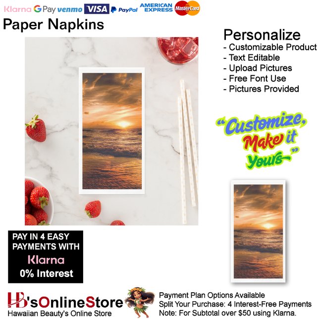 Sunset Beach Tables Kitchen Restaurant Decor 45 Napkin (Sunset Beach Tables Kitchen Restaurant Decor Paper Guest Towels 45.)