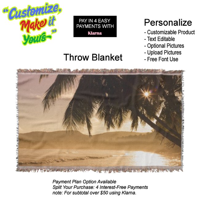 Sunset Beach Throw Blanket 11 (Sunset Beach Throw Blanket 11.)