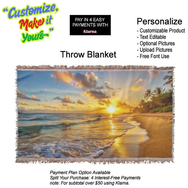 Sunset Beach Throw Blanket 2 (Sunset Beach Throw Blanket 2.)