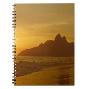Sunset Beach Tropical Ocean Water Peace Love Sand Notebook