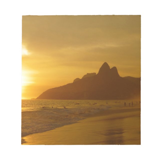 Sunset Beach Tropical Ocean Water Peace Love Sand Notepad (Front)