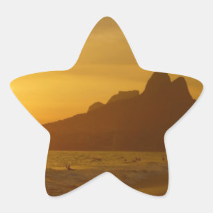 Sunset Beach Tropical Ocean Water Peace Love Sand Star Sticker