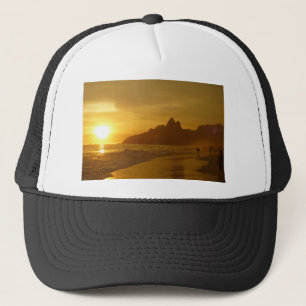 Sunset Beach Tropical Ocean Water Peace Love Sand Trucker Hat