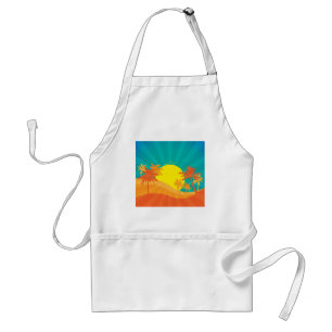 Sunset Beach tropical retro surf design Standard Apron