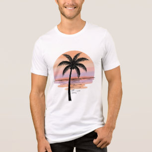 Sunset Beach Vibes – Minimalist Summer T-Shirt Tri-Blend Shirt