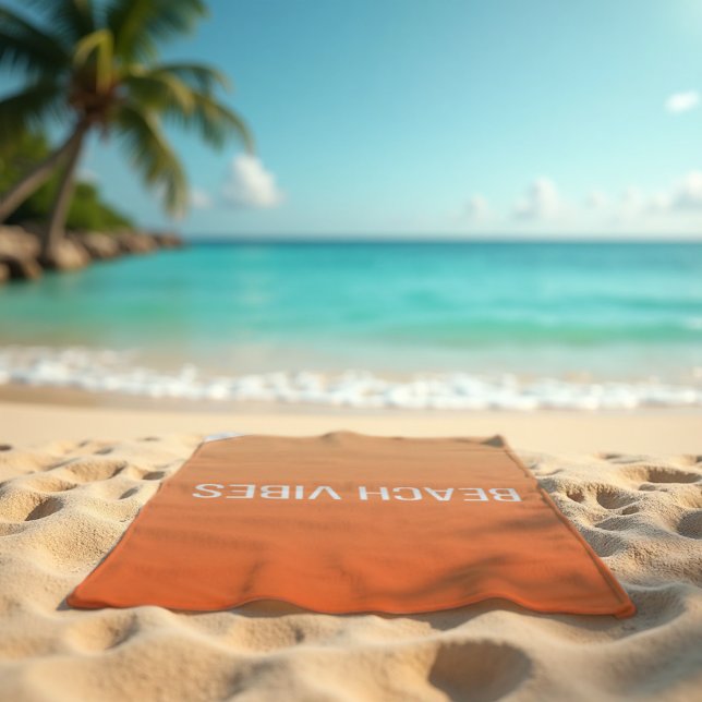 Sunset Beach Vibes - Modern Gradient Towel (Carry the sunset! Vibrant gradient beach towel for maximum beach vibes.)