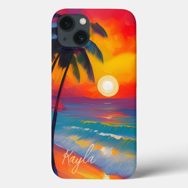Sunset Beach Vibes Personalised iPhone / iPad case (Back)