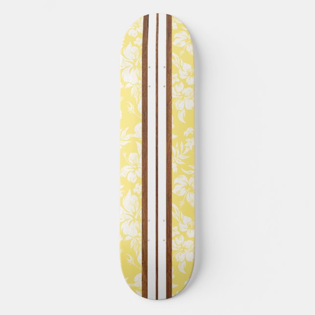 Sunset Beach Vintage Surf Hawaiian Skateboard (Front)