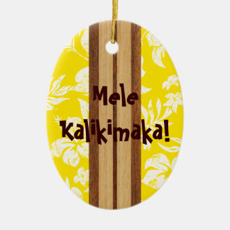 Sunset Beach Vintage Surfboard Ornament