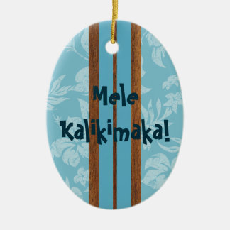 Sunset Beach Vintage Surfboard Ornament