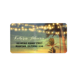 sunset beach wedding address labels