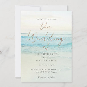 Sunset Beach Wedding Beachfront Wedding Invitation
