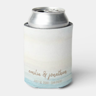 Sunset Beach Wedding Can Cooler