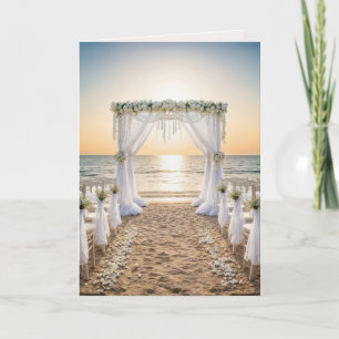 Sunset Beach Wedding Congratulations Card