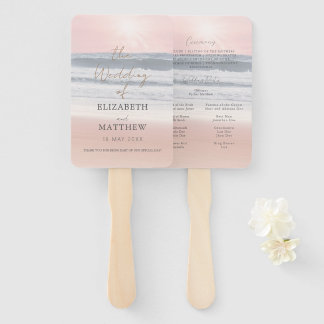Sunset Beach Wedding Hand Fan
