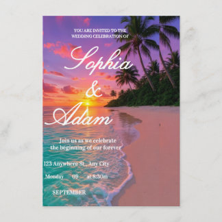 Sunset Beach Wedding Invitation