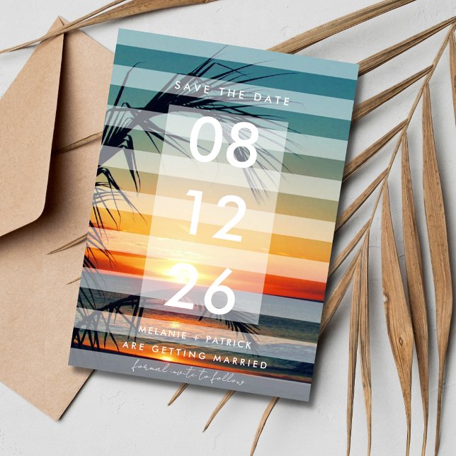 Sunset Beach Wedding Photo Save the Date (Sunset Beach Wedding Photo Save the Date)