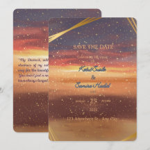 Sunset Beach Wedding Save the Date Card