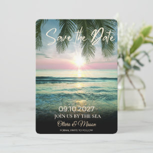 Sunset Beach Wedding Save the Date, Destination Invitation