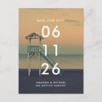 Sunset Beach Wedding Save the Date 