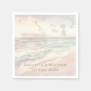 Sunset Beach Wedding Seaside Wedding Napkin