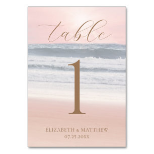 Sunset Beach Wedding Table Number