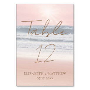 Sunset Beach Wedding Table Number