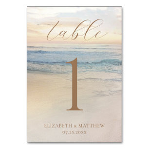 Sunset Beach Wedding Table Number