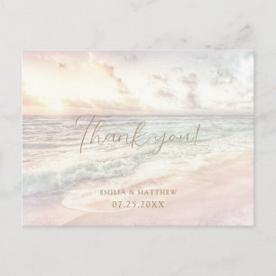 Sunset Beach Wedding Thank you Postcard