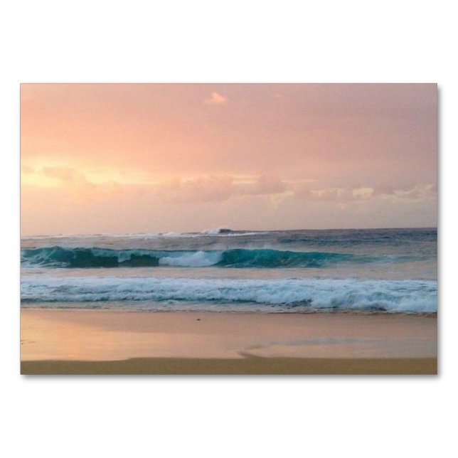 Sunset Beach with ocean Table Number (Front)