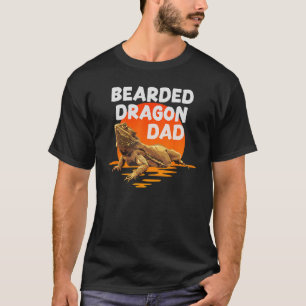 Sunset Bearded Dragon Dad  Reptile Lizard  Dad Mum T-Shirt