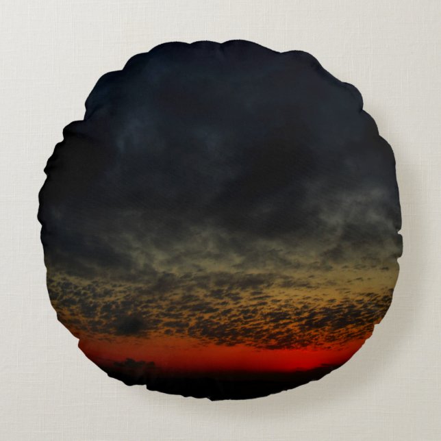 Sunset Before the Storm Round Cushion (Front)