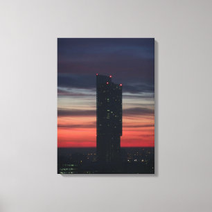 Sunset behind Beetham Tower, Manchester Canvas Print