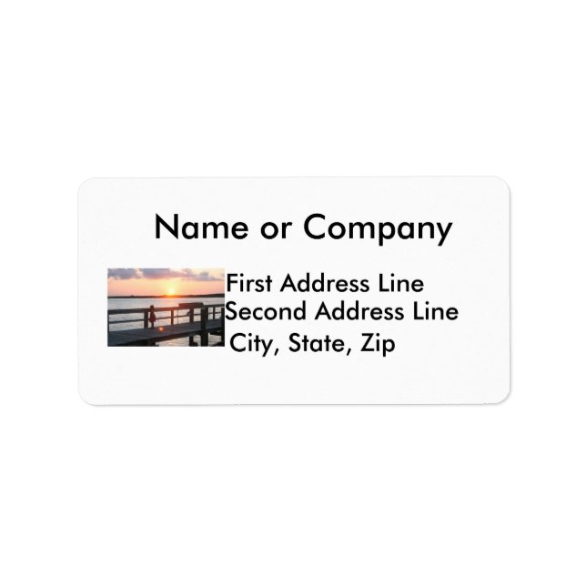 Sunset behind dock in Florida with little girl Label (Front)