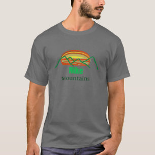 Sunset Behind Hiking Mountains Silhouette T-Shirt