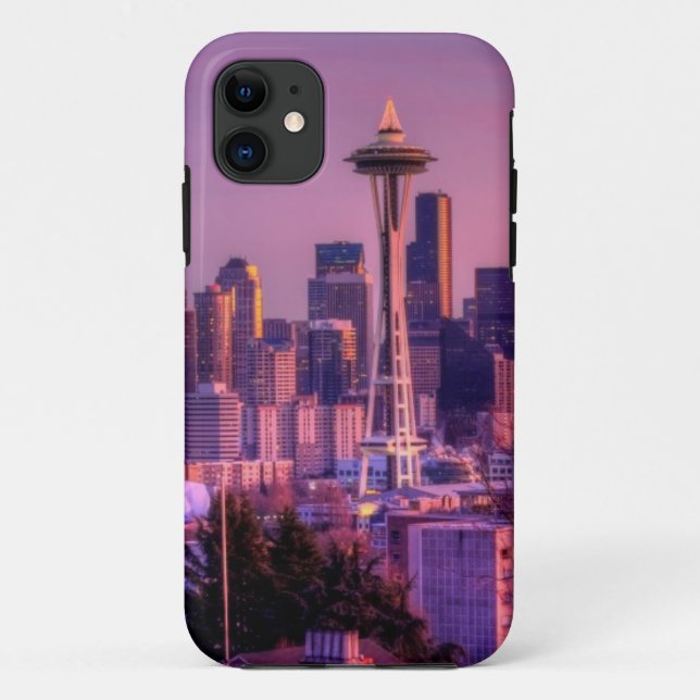 Sunset behind Seattle skyline from Kerry Park. Case-Mate iPhone Case (Back)