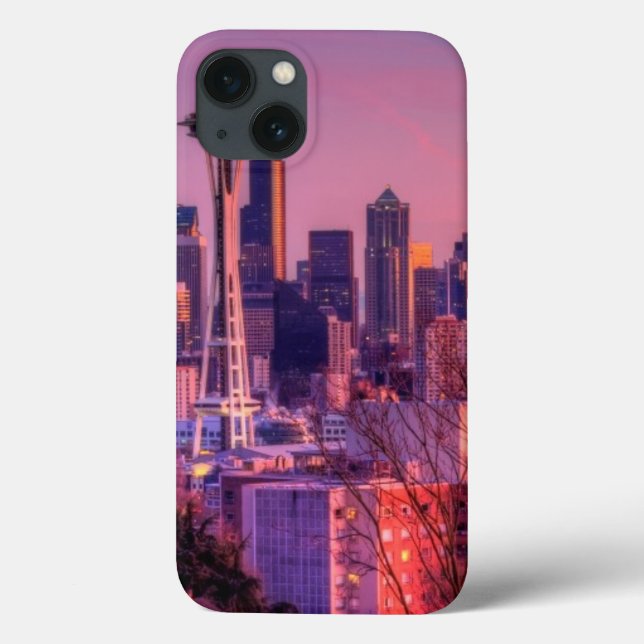 Sunset behind Seattle skyline from Kerry Park. Case-Mate iPhone Case (Back)