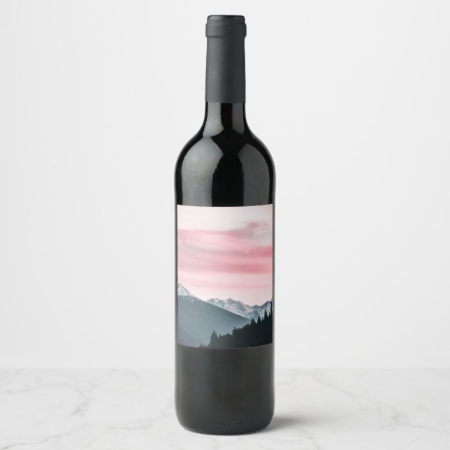 Sunset Behind the Mountains Wine Label (Front)