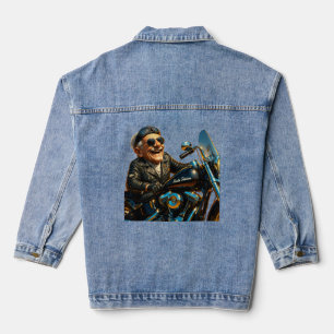 Sunset Biker Denim Jacket – Retro Rider Vibes