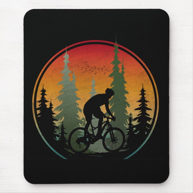 Sunset Biking Nature Scenery Mouse Mat (Front)