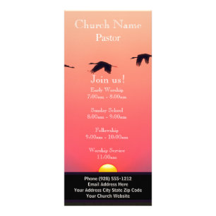 Sunset Birds Church Rack Card, Join Us Services Card