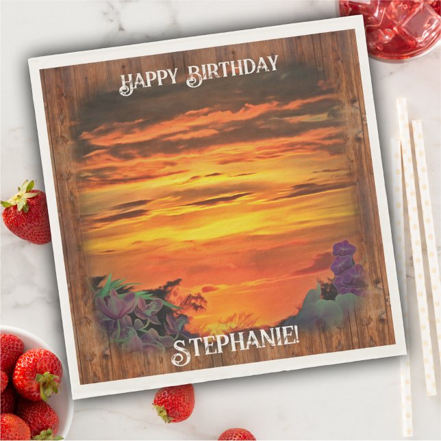 Sunset Birthday 2584  Napkin (Creator Uploaded)